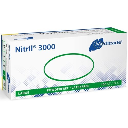 Meditrade Nitril® 3000 | puderfrei | Nitril | weiß | 100 Stk.