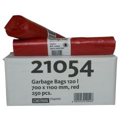 LDPE Abfallsäcke, rot, 120 Liter