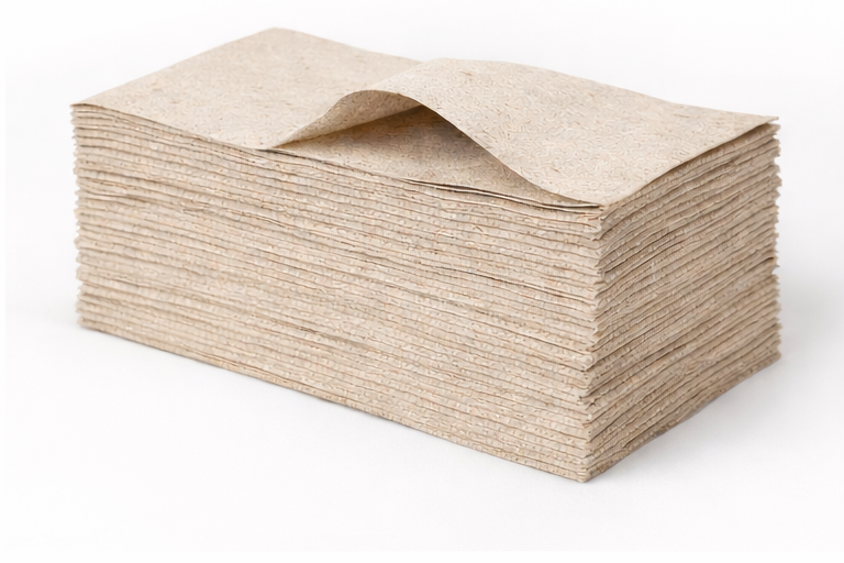 Graue Papierhandtücher 1-lagig in ZZ-Faltung gestapelt