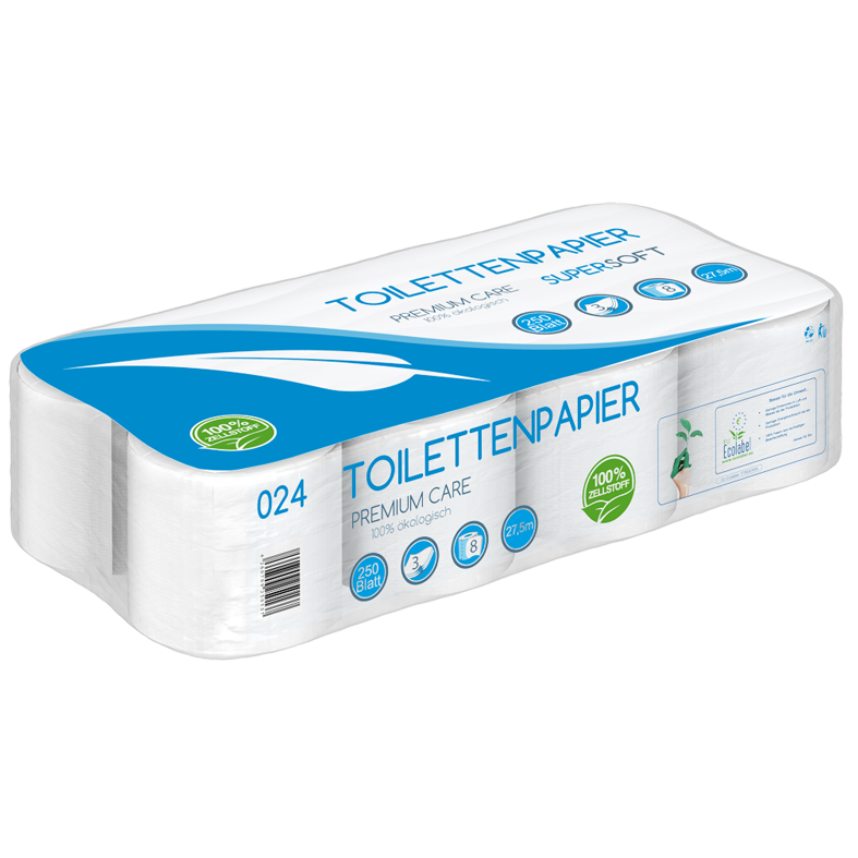 Toilettenpapier 3 lagig Zellstoff 250 Blatt