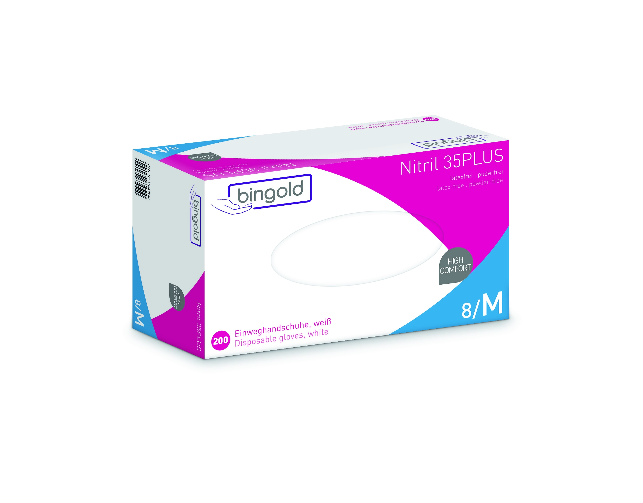 BINGOLD Nitril 35PLUS weiß 100 Stk./Packung