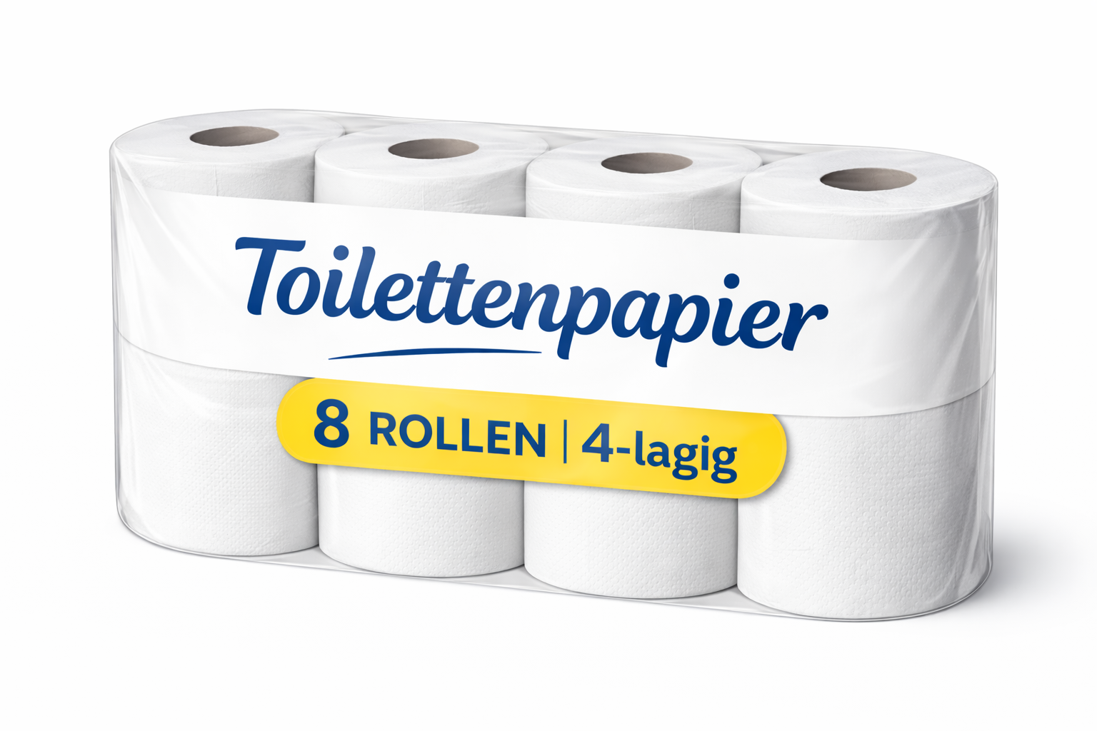 Toilettenpapier 4 lagig, Zellstoff, 150 Blatt/Rolle